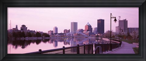 Framed Buildings at the waterfront, Genesee, Rochester, Monroe County, New York State Print