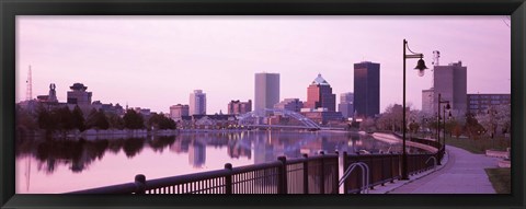 Framed Buildings at the waterfront, Genesee, Rochester, Monroe County, New York State Print