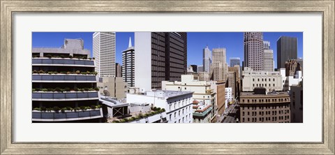 Framed Skyscrapers in a city viewed from Union Square towards Financial District, San Francisco, California, USA Print