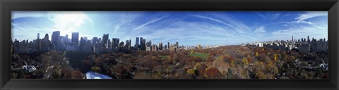 Framed 360 degree view of a city, Central Park, Manhattan, New York City, New York State, USA 2009 Print