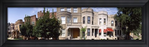 Framed 180 degree view of buildings in a city, Chicago, Cook County, Illinois, USA Print