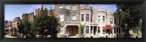 Framed 180 degree view of buildings in a city, Chicago, Cook County, Illinois, USA Print