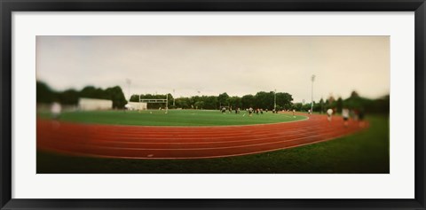 Framed Running track in a park, McCarran Park, Greenpoint, Brooklyn, New York City, New York State, USA Print