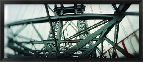 Framed Low angle view of a suspension bridge, Williamsburg Bridge, New York City, New York State, USA Print