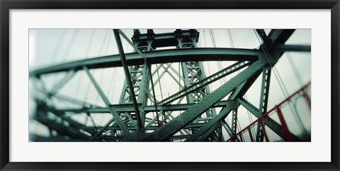 Framed Low angle view of a suspension bridge, Williamsburg Bridge, New York City, New York State, USA Print