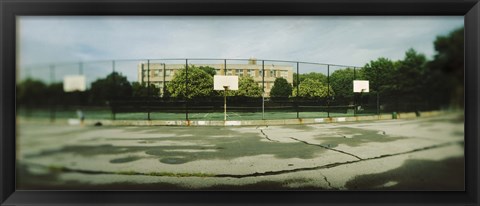 Framed Basketball court in a public park, McCarran Park, Greenpoint, Brooklyn, New York City, New York State, USA Print