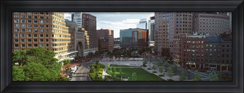 Framed Buildings in a city, Atlantic Avenue, Wharf District, Boston, Suffolk County, Massachusetts, USA Print