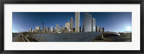 Framed 360 degree view of a city, Millennium Park, Jay Pritzker Pavilion, Lake Shore Drive, Chicago, Cook County, Illinois, USA Print