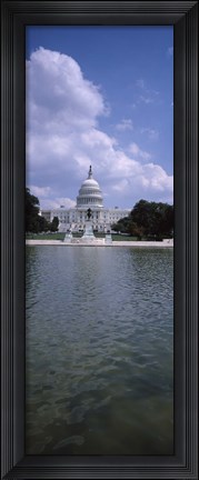 Framed Reflecting pool with a government building in the background, Capitol Building, Washington DC, USA Print
