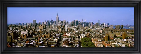 Framed Aerial view of Manhattan and Empire State building, New York City, New York State, USA Print
