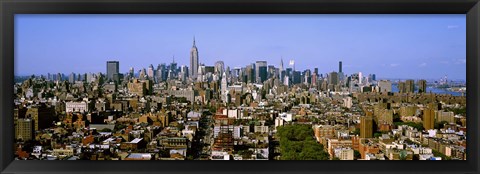 Framed Aerial view of Manhattan and Empire State building, New York City, New York State, USA Print