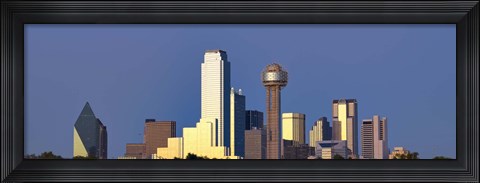 Framed Dallas Skyline with Skyscrapers Print
