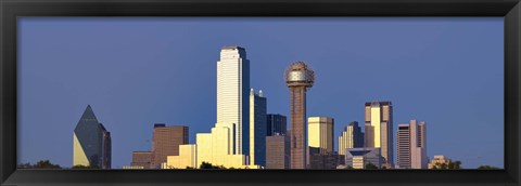 Framed Dallas Skyline with Skyscrapers Print