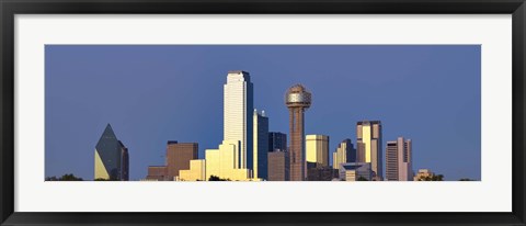 Framed Dallas Skyline with Skyscrapers Print