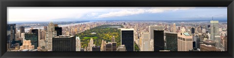 Framed Aerial view of a city, Central Park, Upper Manhattan, Manhattan, New York City, New York State, USA Print