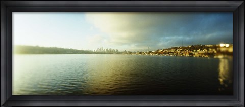 Framed City at the waterfront with Gasworks Park in the background, Seattle, King County, Washington State, USA Print