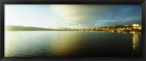 Framed City at the waterfront with Gasworks Park in the background, Seattle, King County, Washington State, USA Print