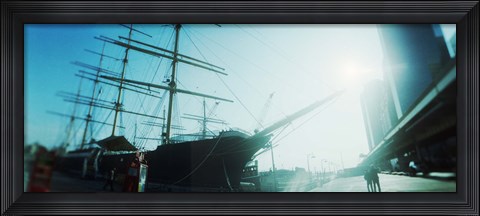 Framed Sailboat at the port, South Street Seaport, Manhattan, New York City, New York State, USA Print