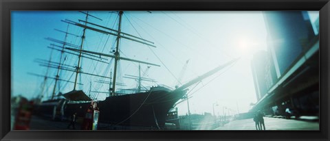 Framed Sailboat at the port, South Street Seaport, Manhattan, New York City, New York State, USA Print