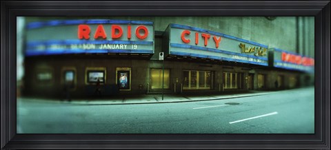 Framed Stage theater at the roadside, Radio City Music Hall, Rockefeller Center, Manhattan, New York City, New York State, USA Print