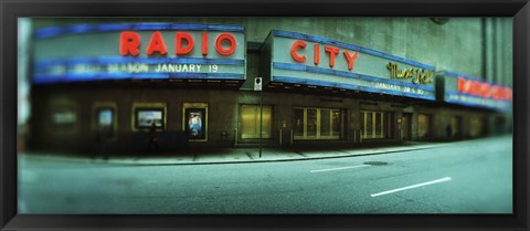 Framed Stage theater at the roadside, Radio City Music Hall, Rockefeller Center, Manhattan, New York City, New York State, USA Print