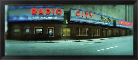 Framed Stage theater at the roadside, Radio City Music Hall, Rockefeller Center, Manhattan, New York City, New York State, USA Print