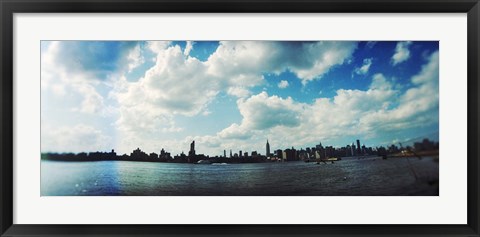 Framed Manhattan skyline viewed from East River Park, East River, Williamsburg, Brooklyn, New York City, New York State, USA Print