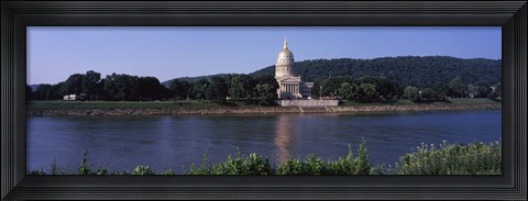 Framed West Virginia State Capitol from the Riverside, Charleston, West Virginia Print