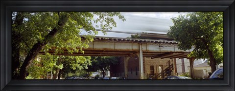 Framed Elevated train on a bridge, Ravenswood neighborhood, Chicago, Illinois, USA Print