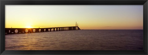 Framed Bridge at sunrise, Sunshine Skyway Bridge, Tampa Bay, St. Petersburg, Pinellas County, Florida, USA Print