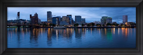 Framed Skyline and Willamette River, Portland, Oregon Print