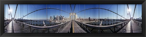 Framed 360 Degree View of the Brooklyn Bridge Print