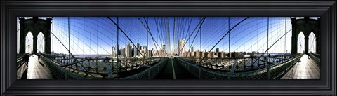 Framed Mirror View of the Brooklyn Bridge Print
