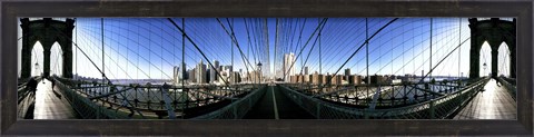 Framed Mirror View of the Brooklyn Bridge Print