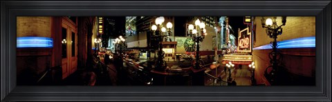 Framed 360 degree view of a city lit up at night, Broadway, Manhattan, New York City, New York State, USA Print