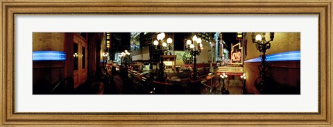 Framed 360 degree view of a city lit up at night, Broadway, Manhattan, New York City, New York State, USA Print