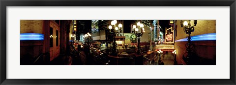 Framed 360 degree view of a city lit up at night, Broadway, Manhattan, New York City, New York State, USA Print