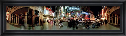 Framed 360 degree view of a city at dusk, Broadway, Manhattan, New York City, New York State, USA Print