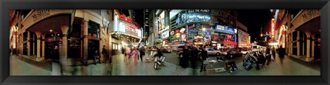 Framed 360 degree view of a city at dusk, Broadway, Manhattan, New York City, New York State, USA Print