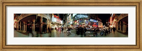 Framed 360 degree view of a city at dusk, Broadway, Manhattan, New York City, New York State, USA Print