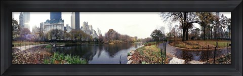 Framed Pond in a park, Central Park, Manhattan, New York City, New York State Print