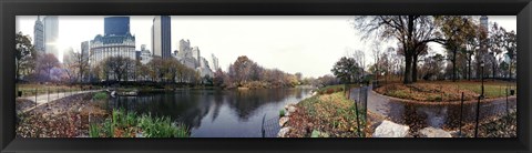 Framed Pond in a park, Central Park, Manhattan, New York City, New York State Print