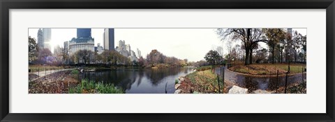 Framed Pond in a park, Central Park, Manhattan, New York City, New York State Print