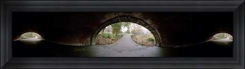 Framed 360 degree view of a tunnel in an urban park, Central Park, Manhattan, New York City, New York State, USA Print