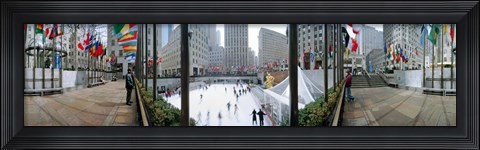 Framed 360 degree view of a city, Rockefeller Center, Manhattan, New York City, New York State, USA Print