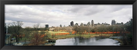 Framed Gates in a park, The Gates, Central Park, Manhattan, New York City, New York State, USA Print