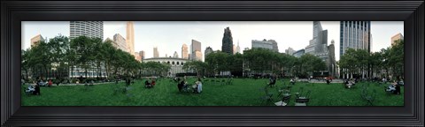 Framed 360 degree view of a public park, Bryant Park, Manhattan, New York City, New York State, USA Print