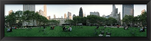 Framed 360 degree view of a public park, Bryant Park, Manhattan, New York City, New York State, USA Print