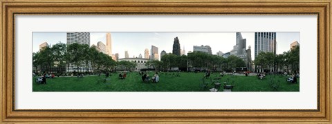Framed 360 degree view of a public park, Bryant Park, Manhattan, New York City, New York State, USA Print