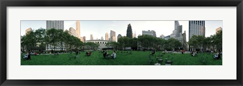 Framed 360 degree view of a public park, Bryant Park, Manhattan, New York City, New York State, USA Print